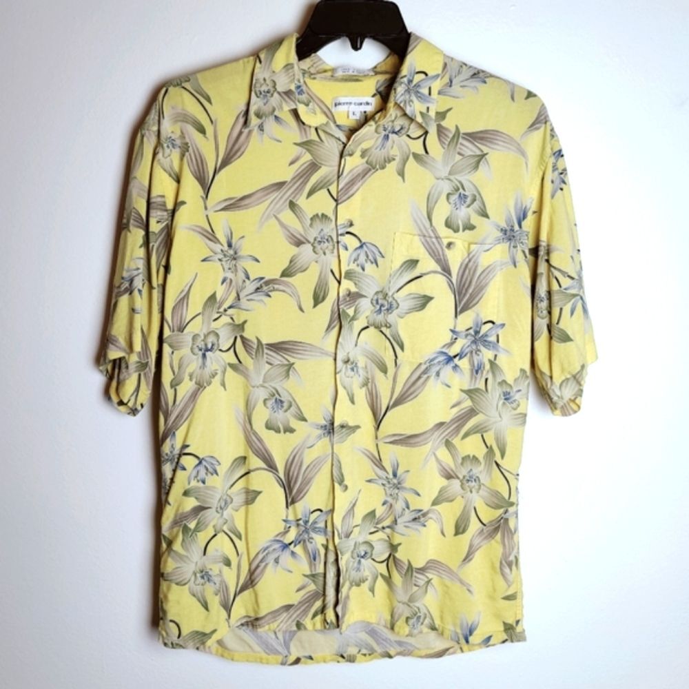 VTG Y2K Pierre Cardin Men's Tropical Hawaiian Button Down Shirt, Size L